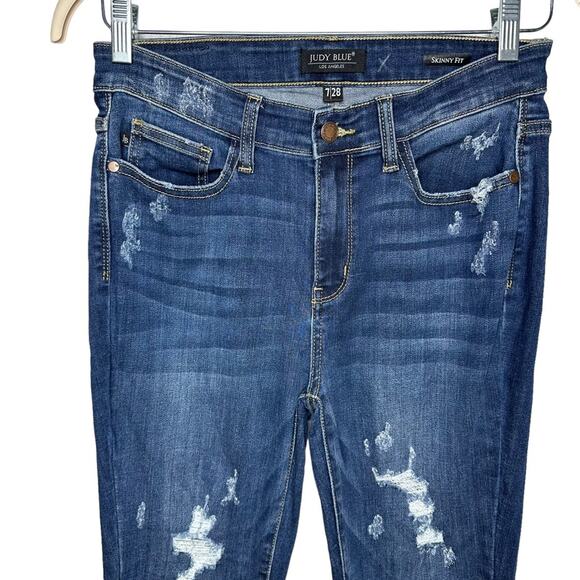 Judy Blue Skinny Fit Distressed Jeans - Picture 2 of 6